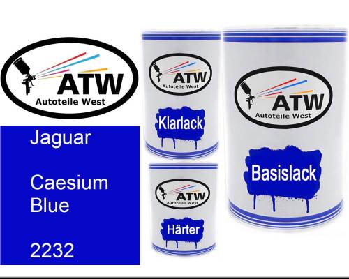 Jaguar, Caesium Blue, 2232: 500ml Lackdose + 500ml Klarlack + 250ml Härter - Set, von ATW Autoteile West.
